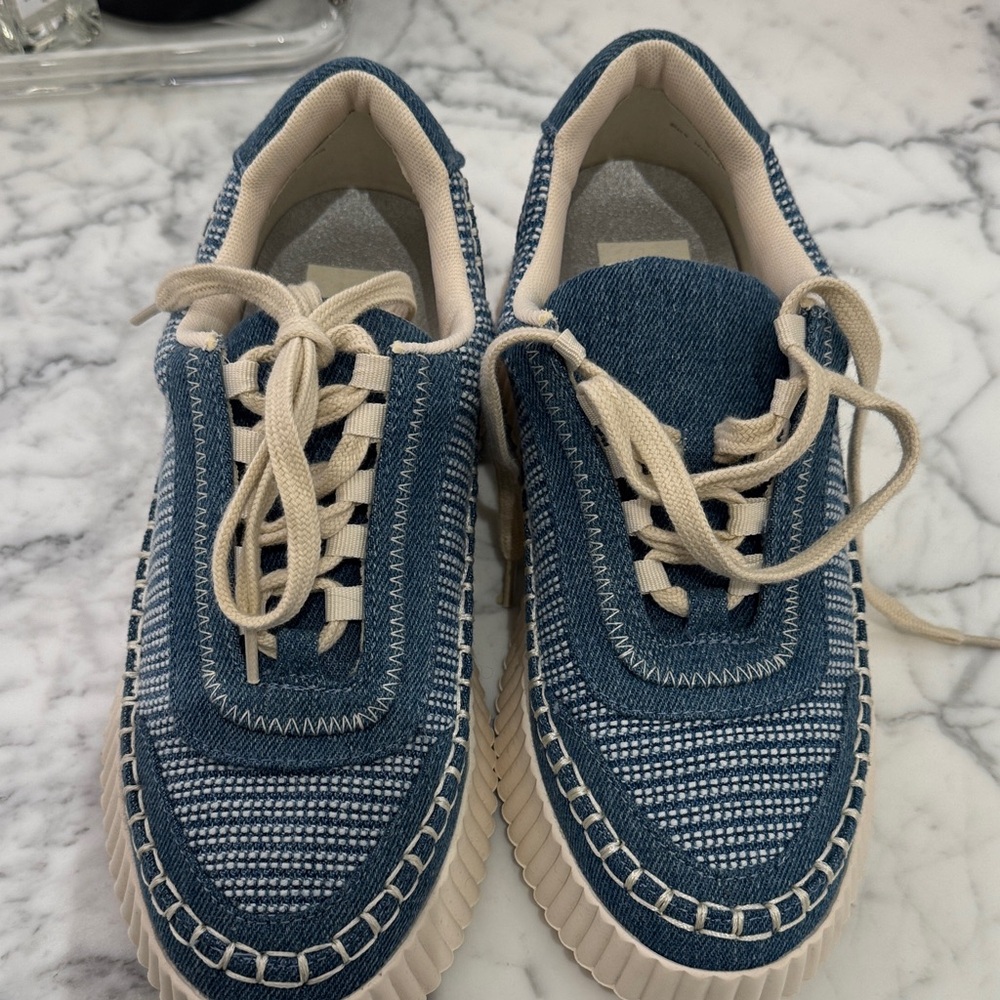 Dolce Vita Blue and Cream Kids Sneakers - Picture 2 of 5